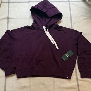 Glyder Purple Oversized Cropped Hoodie Sweatshirt